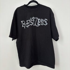 Restless Black Graphic T-Shirt Size XL